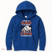 Being A Dad Is An Honor Being A Papa Is Priceless Gift Kids Hoodie thumb 0