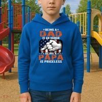 Being A Dad Is An Honor Being A Papa Is Priceless Gift Kids Hoodie thumb 2