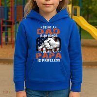 Being A Dad Is An Honor Being A Papa Is Priceless Gift Kids Hoodie thumb 3