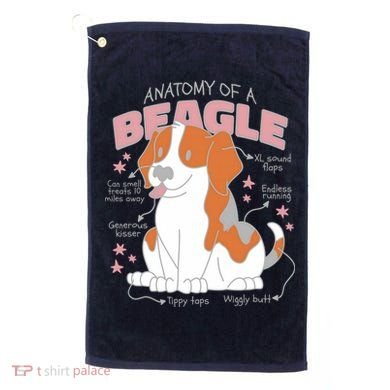 Beagle Anatomy Dog Golf Towel
