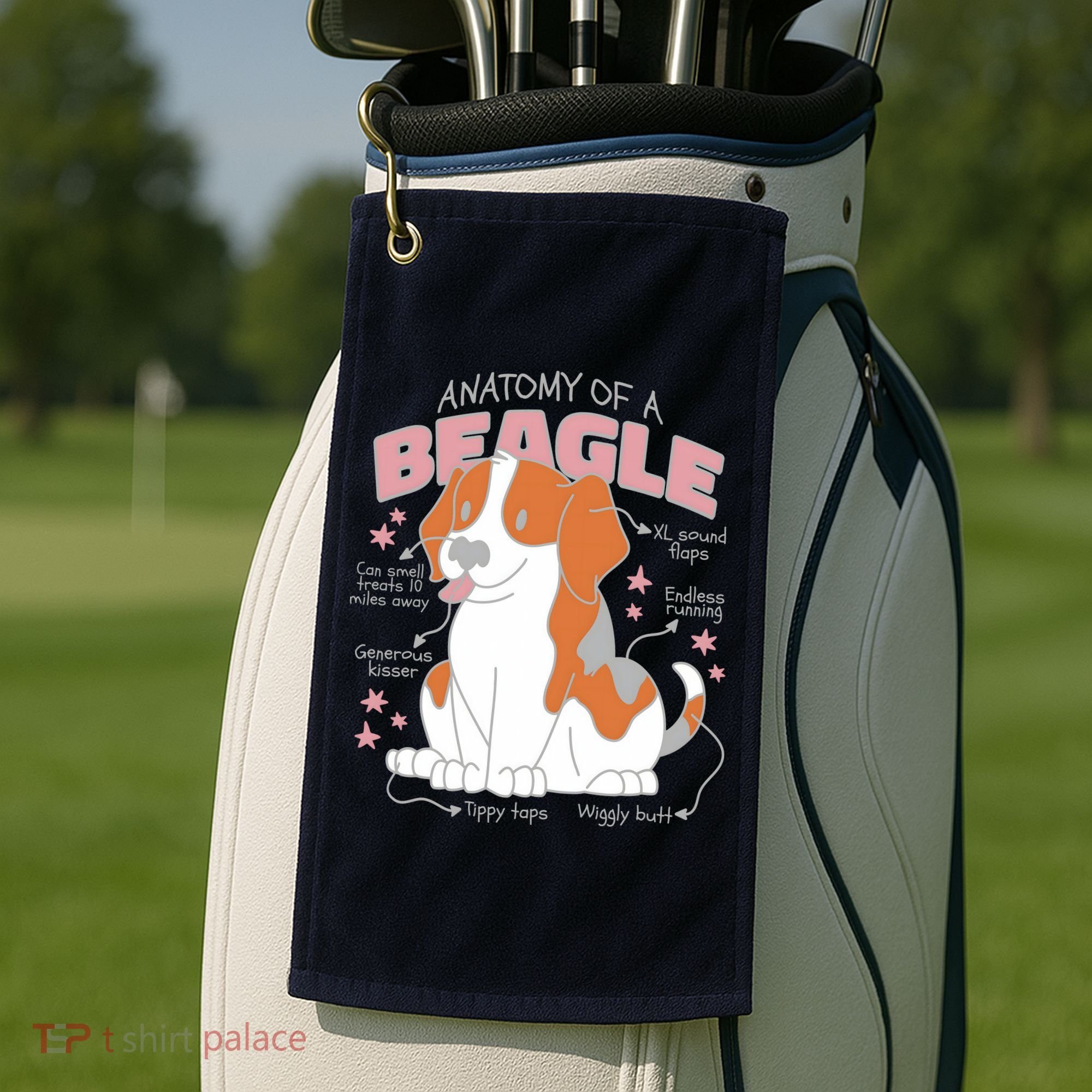 Beagle Anatomy Dog Golf Towel