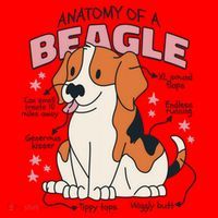 Beagle Anatomy Dog Santa Hat thumb 1