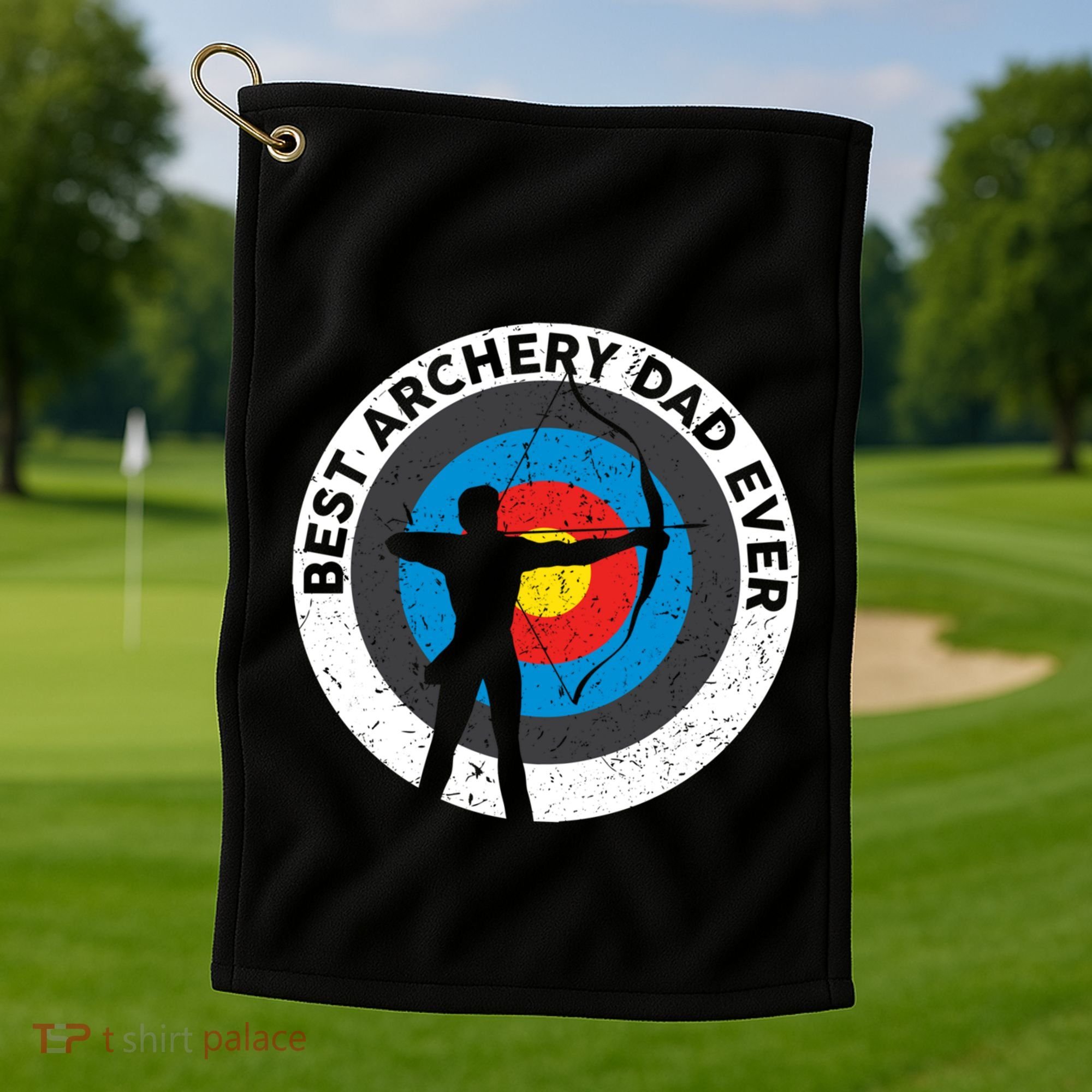 Best Archery Dad Ever Archer Dad Father's Day Archery Funny Gift Golf Towel
