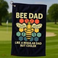 Bee Art Dad Honey Bee Keeper Bumblebee Beekeeper Golf Towel thumb 1