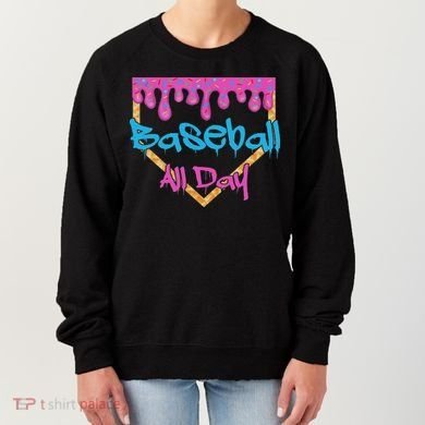 Baseball All Day Drip Home Plate Ice Cream Women's Sweatshirt