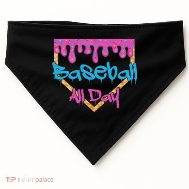Baseball All Day Drip Home Plate Ice Cream USA-Made Doggie Bandana