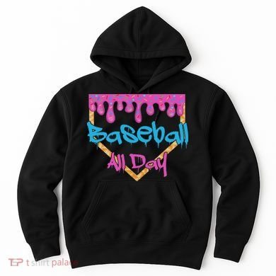 Baseball All Day Drip Home Plate Ice Cream Hoodie
