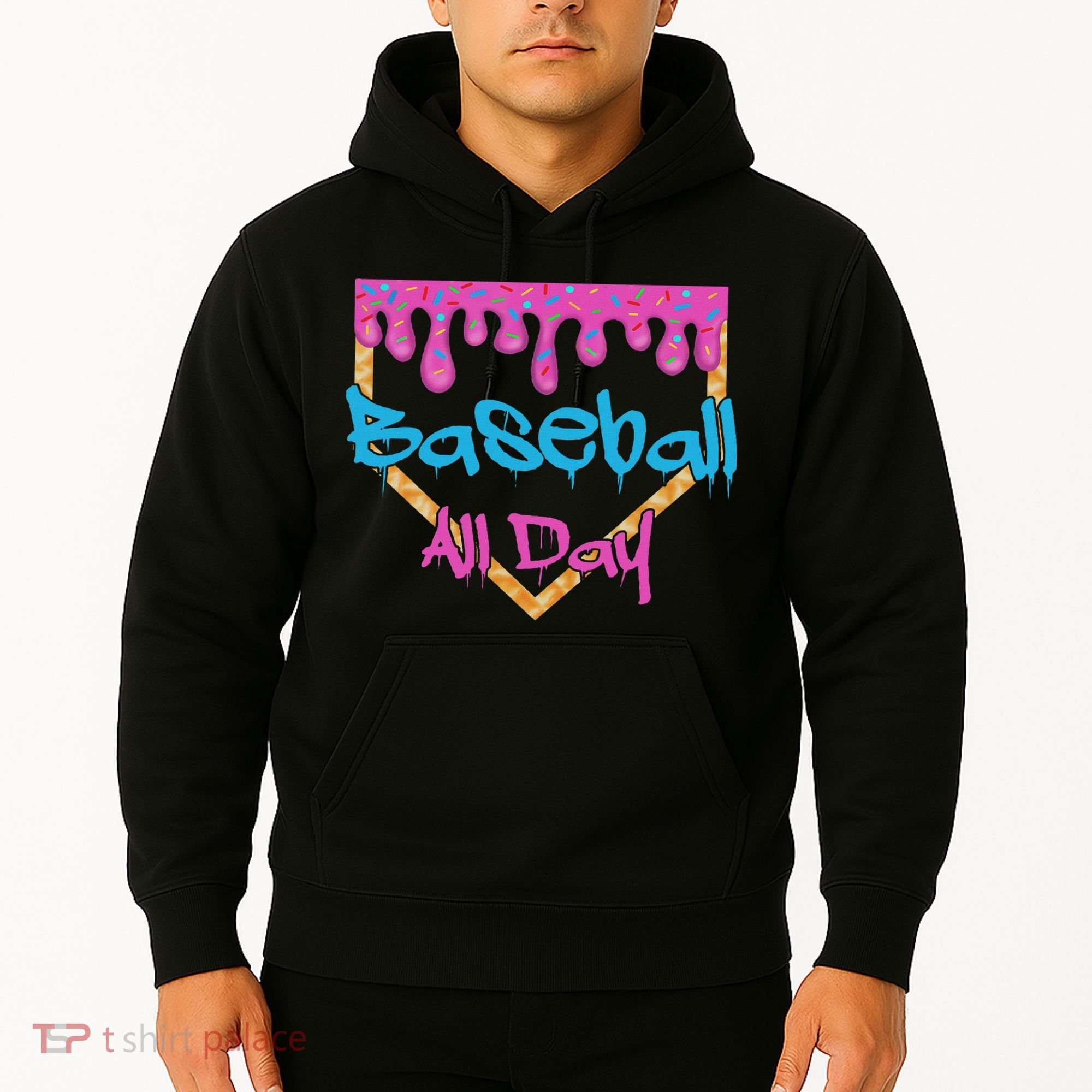 Baseball All Day Drip Home Plate Ice Cream Hoodie