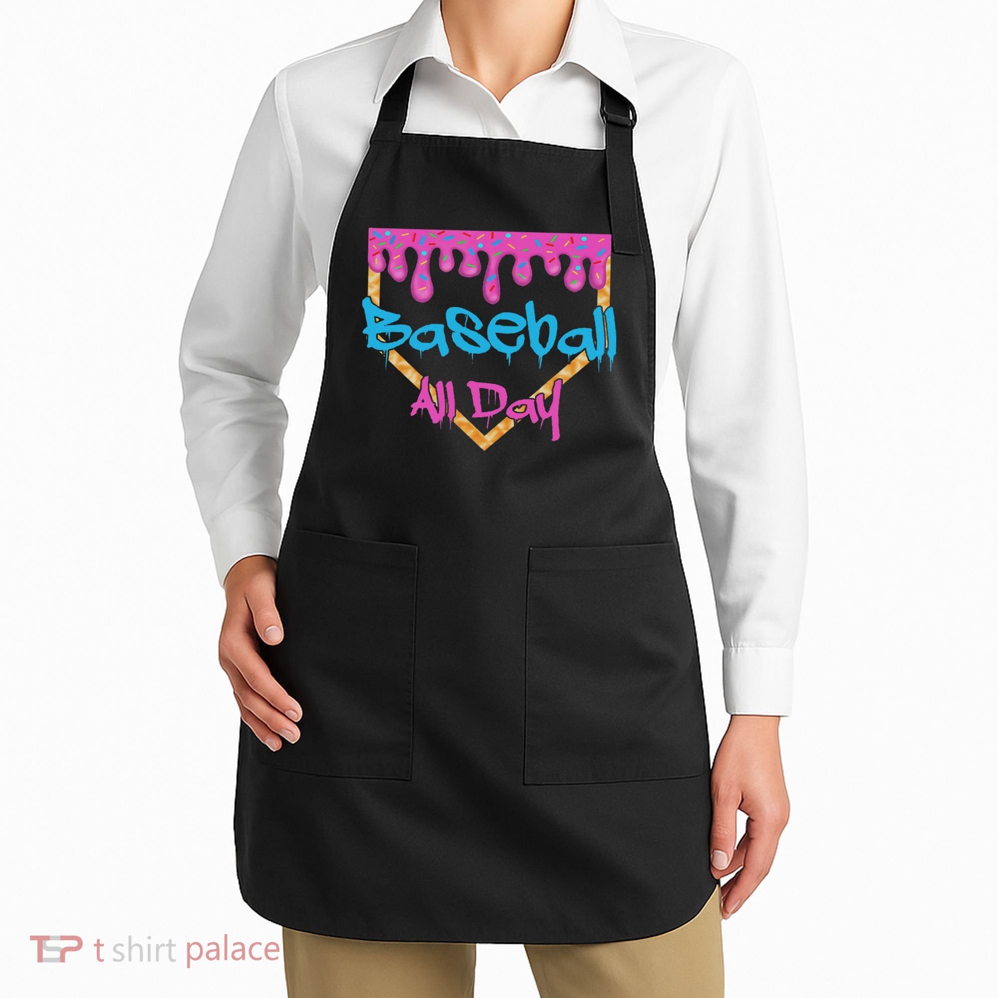 Baseball All Day Drip Home Plate Ice Cream Apron