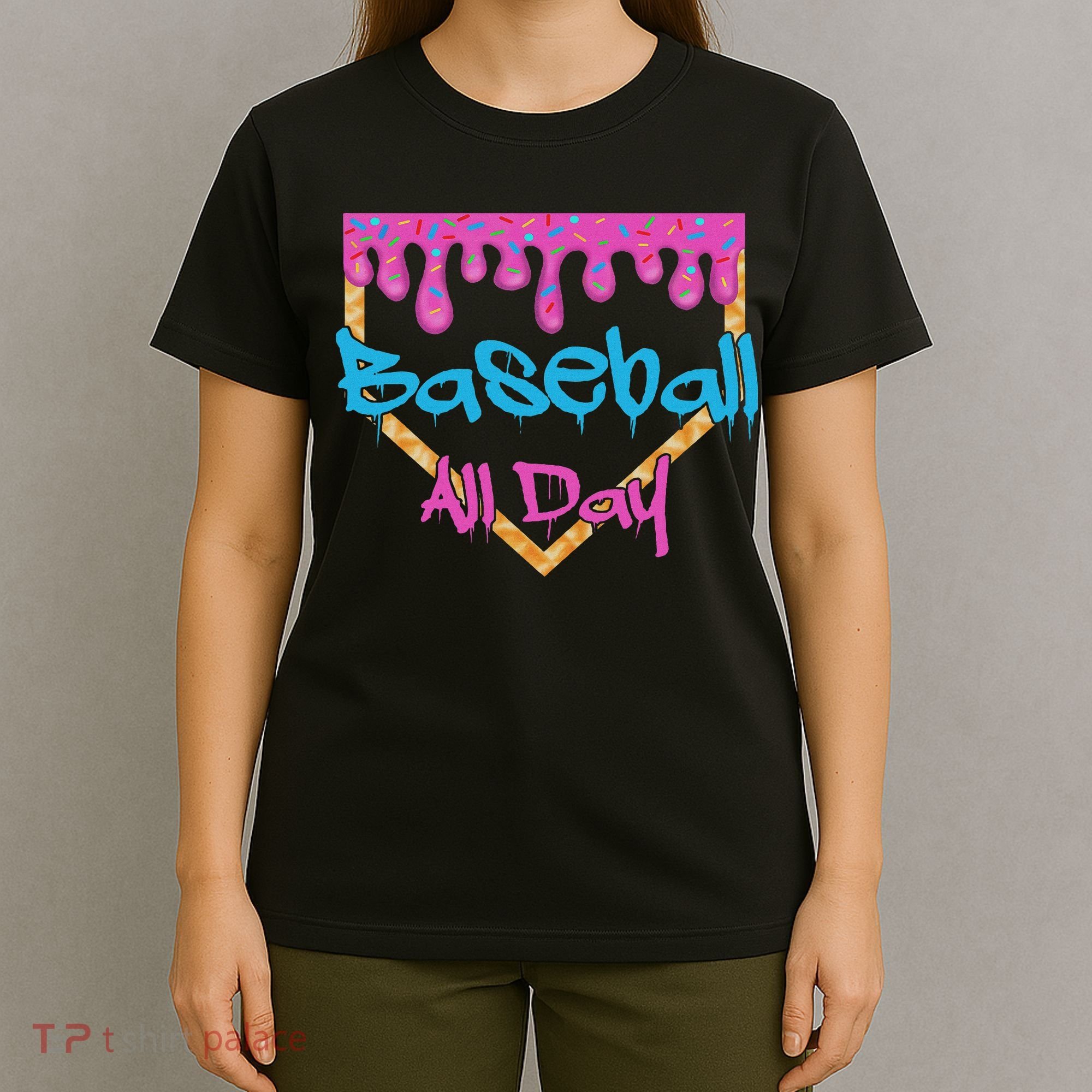 Baseball All Day Drip Home Plate Ice Cream T-Shirt