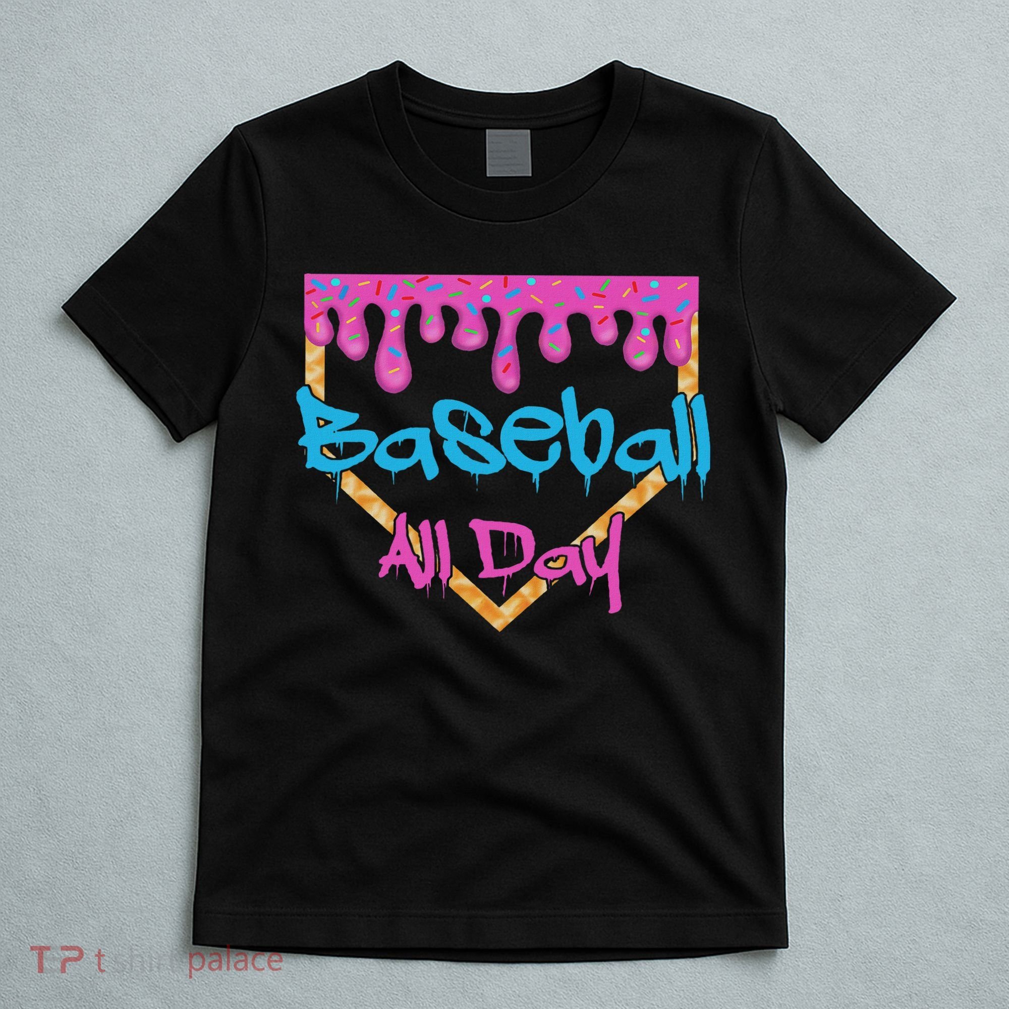 Baseball All Day Drip Home Plate Ice Cream T-Shirt
