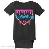 Baseball All Day Drip Home Plate Ice Cream Baby Bodysuit thumb 0