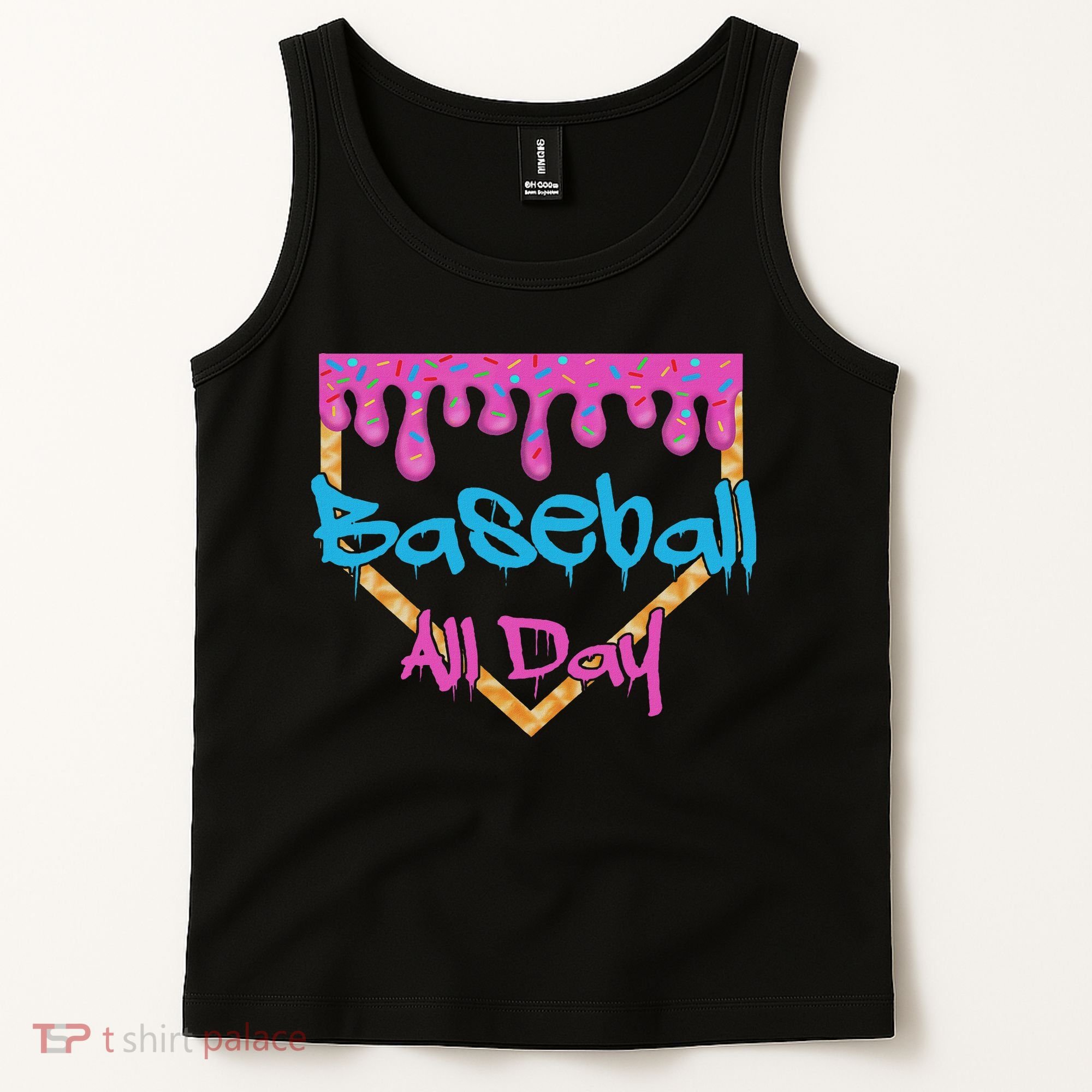 Baseball All Day Drip Home Plate Ice Cream Tank Top