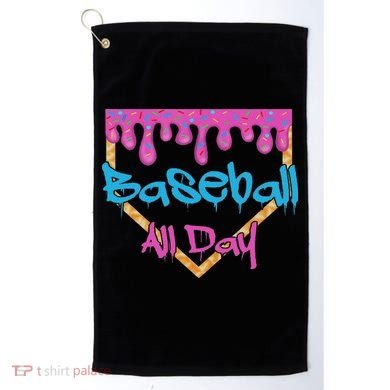 Baseball All Day Drip Home Plate Ice Cream Golf Towel