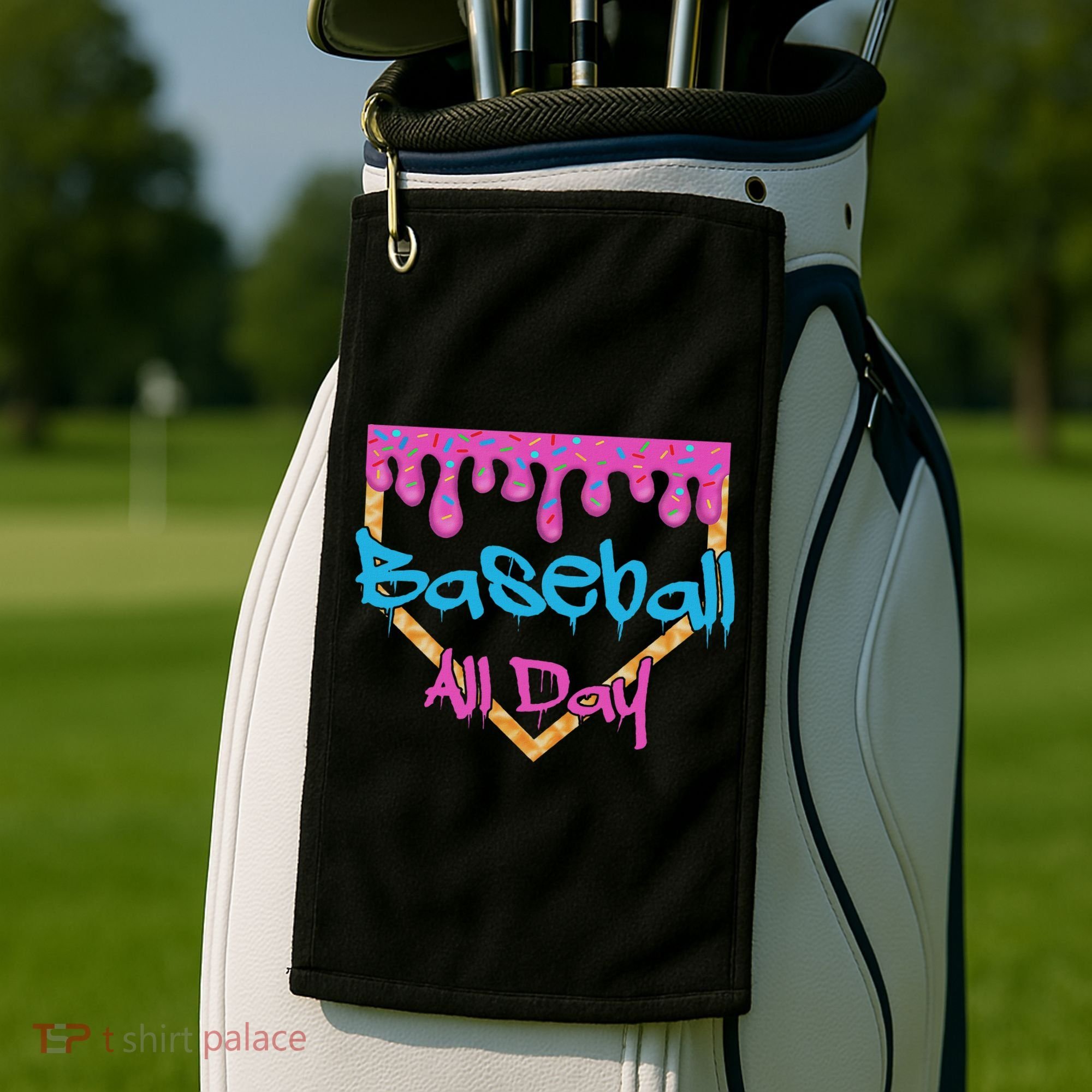 Baseball All Day Drip Home Plate Ice Cream Golf Towel