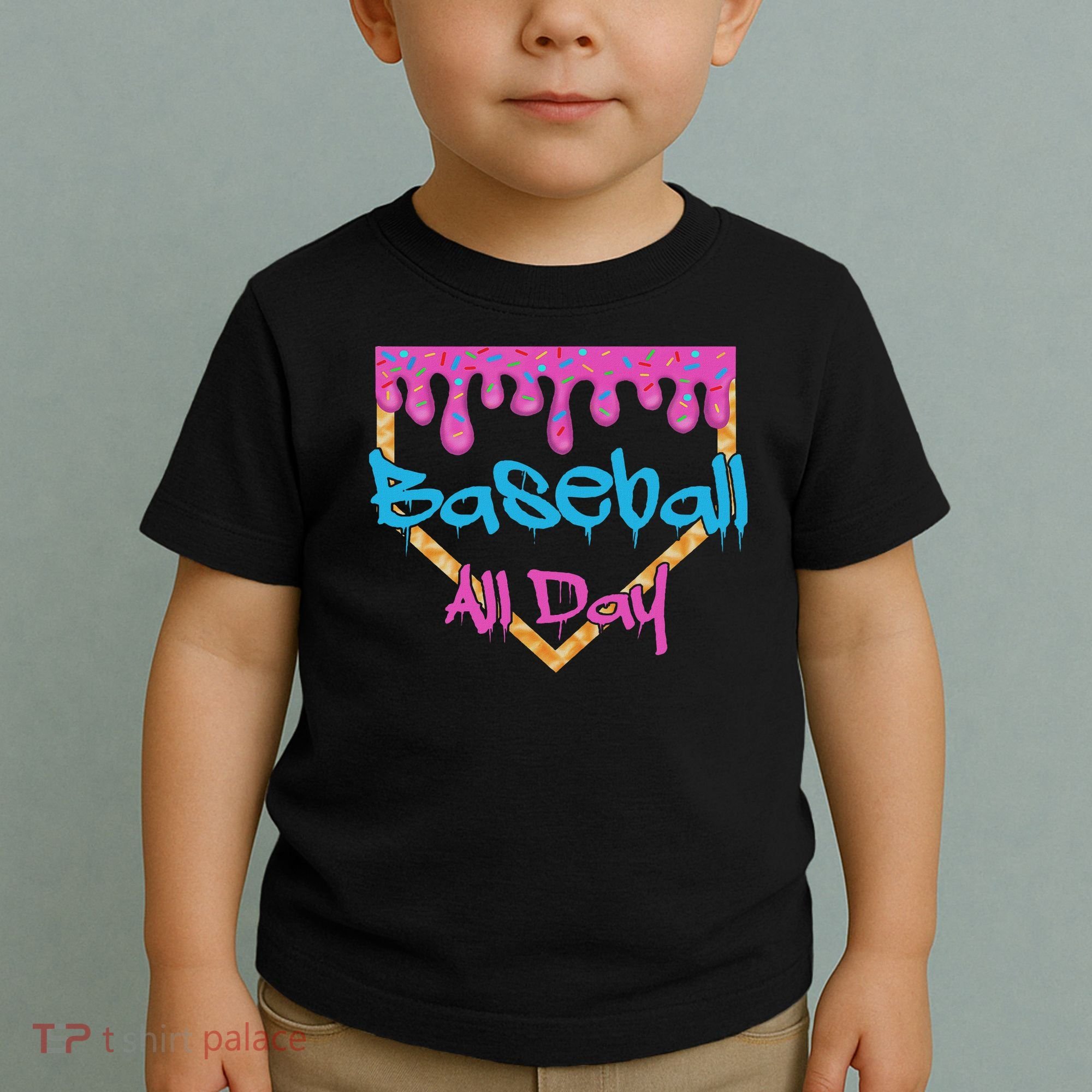 Baseball All Day Drip Home Plate Ice Cream Toddler T-Shirt