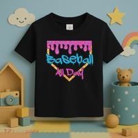 Baseball All Day Drip Home Plate Ice Cream Toddler T-Shirt thumb 3