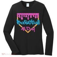Baseball All Day Drip Home Plate Ice Cream Women's Long Sleeve Shirt thumb 0