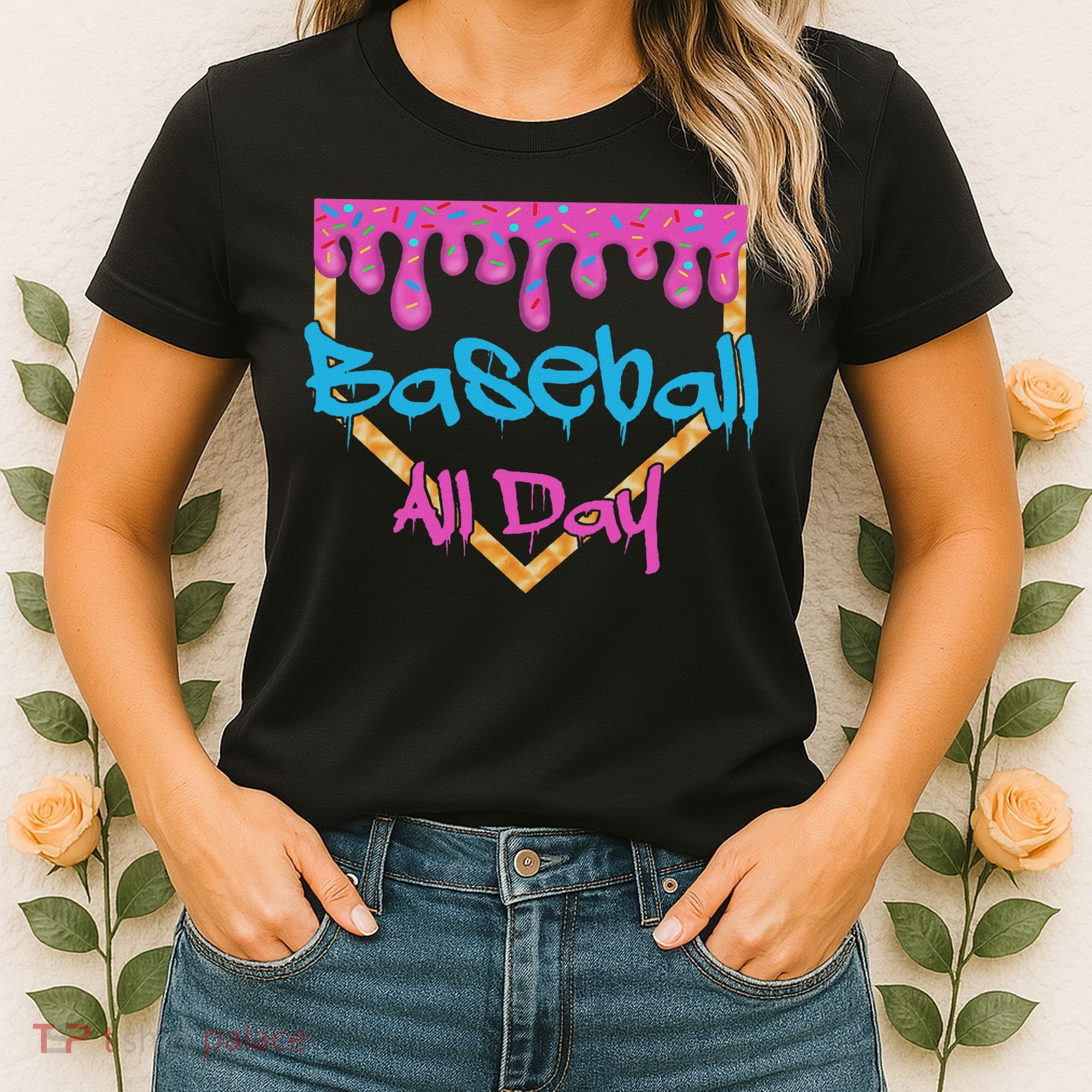 Baseball All Day Drip Home Plate Ice Cream Women's T-Shirt
