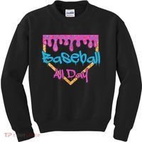 Baseball All Day Drip Home Plate Ice Cream Kids Sweatshirt thumb 0