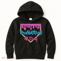 Baseball All Day Drip Home Plate Ice Cream Kids Hoodie thumb 0