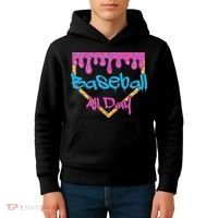 Baseball All Day Drip Home Plate Ice Cream Kids Hoodie thumb 4