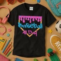 Baseball All Day Drip Home Plate Ice Cream Kids T-Shirt thumb 3