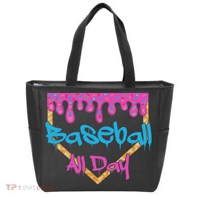 Baseball All Day Drip Home Plate Ice Cream Tote Bag