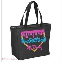 Baseball All Day Drip Home Plate Ice Cream Tote Bag thumb 2