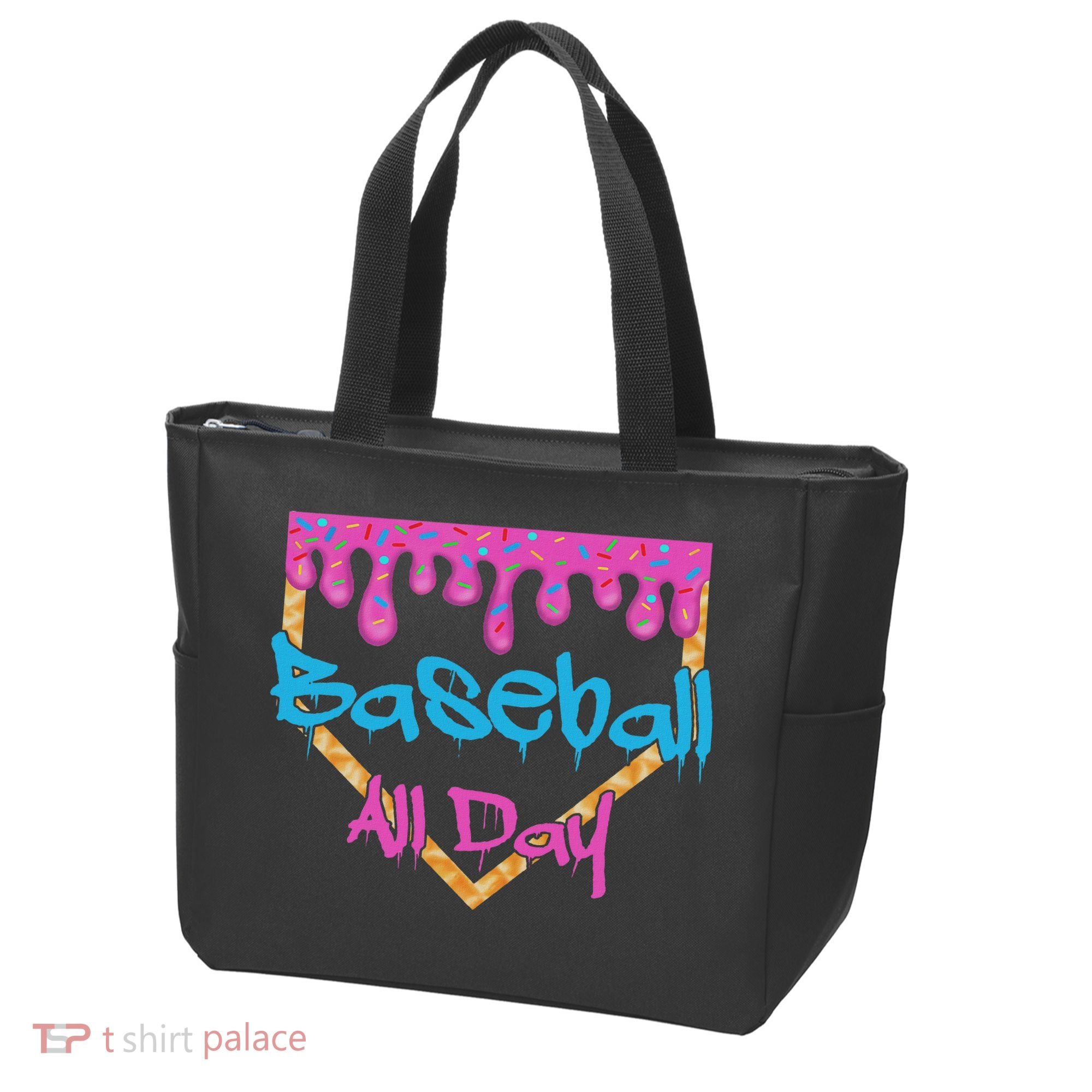 Baseball All Day Drip Home Plate Ice Cream Tote Bag