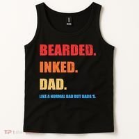 Bada*s Dad Inked Bearded Like A Normal Dad Tank Top thumb 2