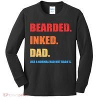 Bada*s Dad Inked Bearded Like A Normal Dad Kids Long Sleeve Shirt thumb 0