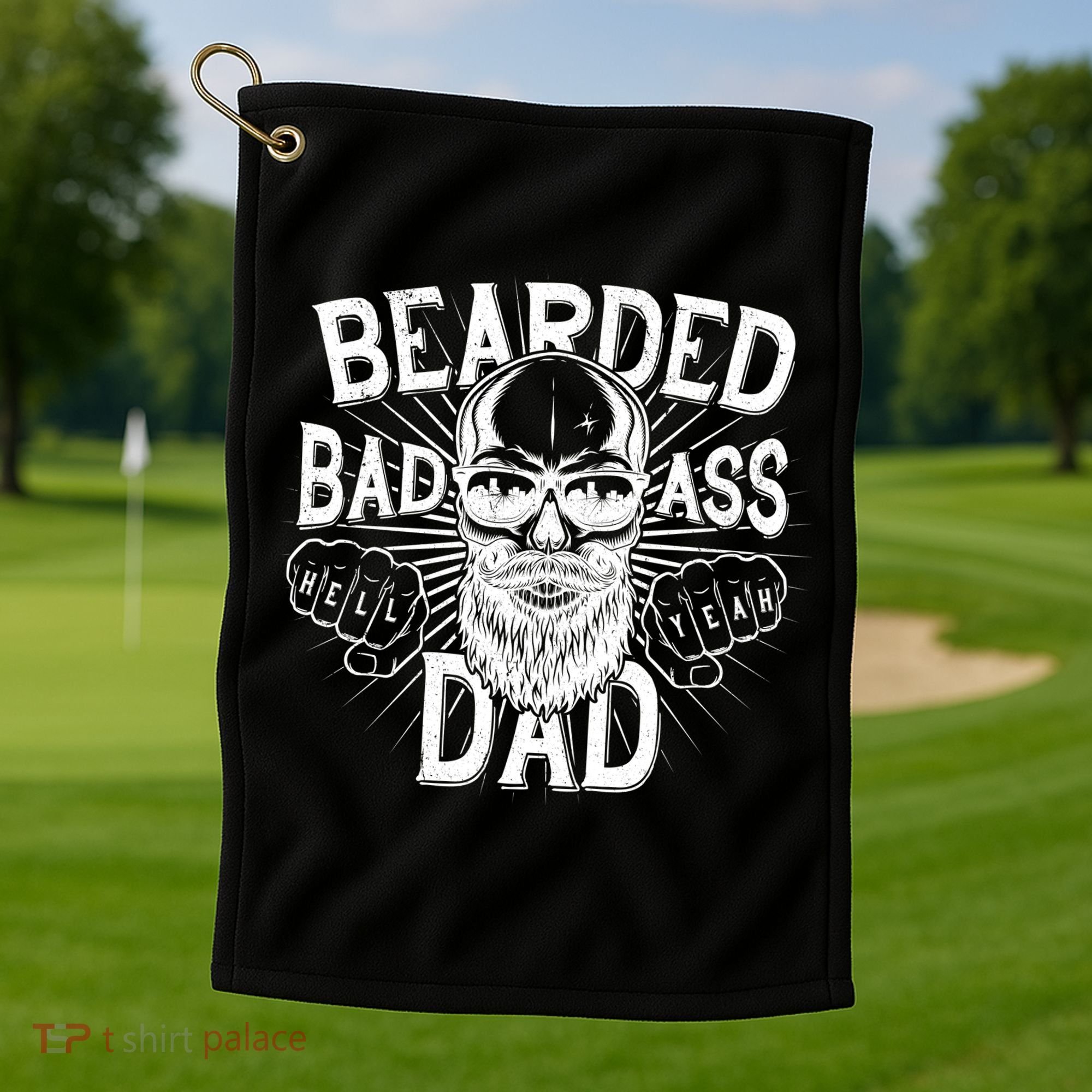Badass Bearded Dad Golf Towel