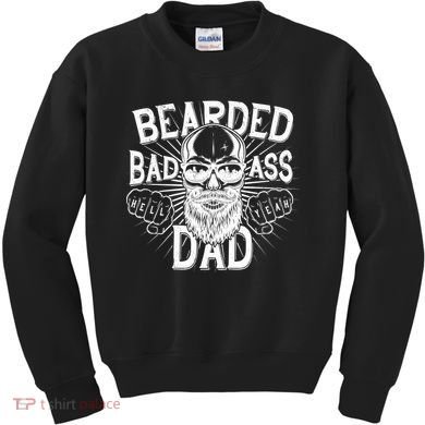 Badass Bearded Dad Kids Sweatshirt