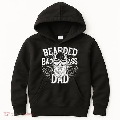 Badass Bearded Dad Kids Hoodie