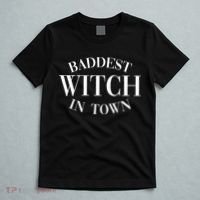 Baddest Witch In Town Funny Halloween T-Shirt thumb 5