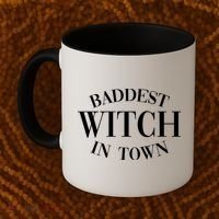 Baddest Witch In Town Funny Halloween Coffee Mug thumb 2