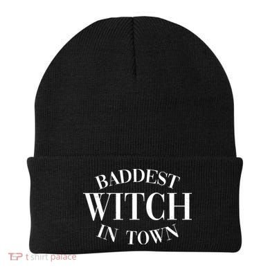 Baddest Witch In Town Funny Halloween Beanie