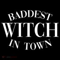 Baddest Witch In Town Funny Halloween Women's Hoodie thumb 2