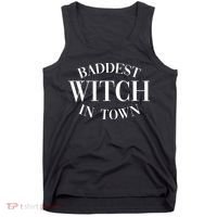 Baddest Witch In Town Funny Halloween Tank Top thumb 0