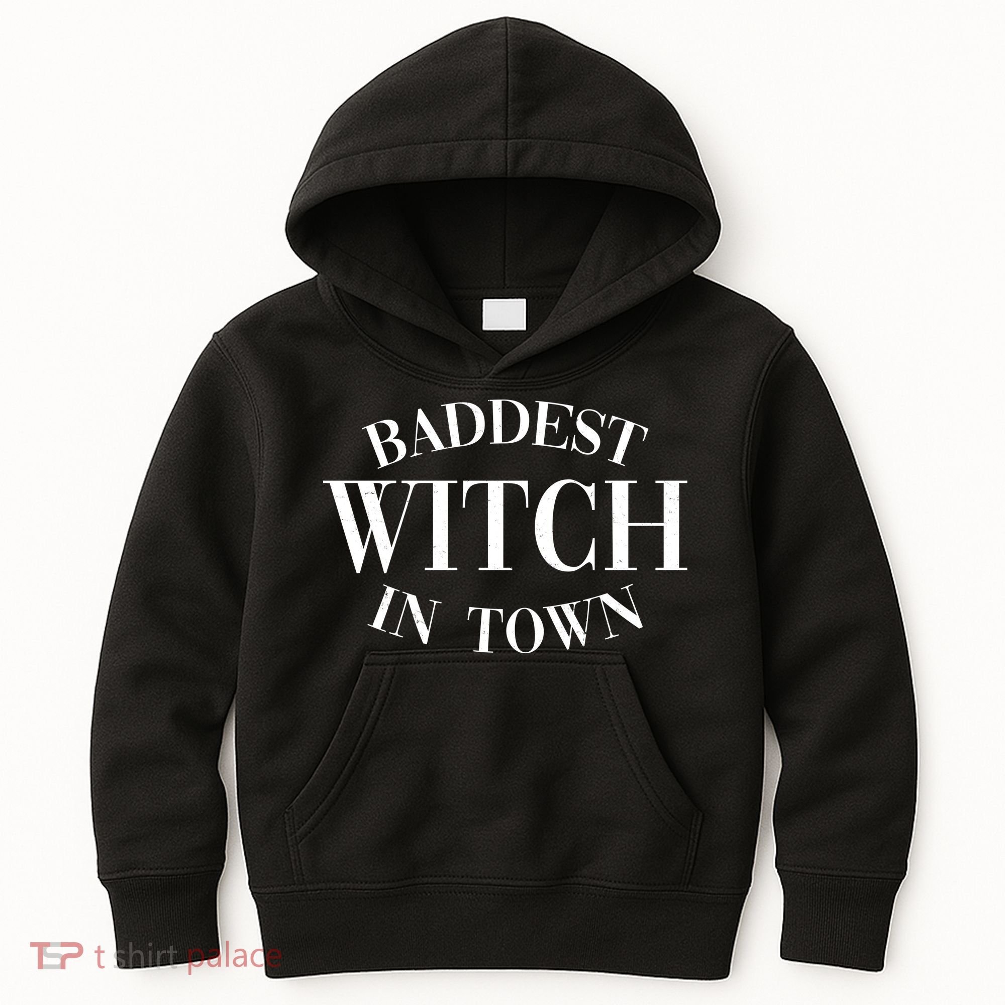 Baddest Witch In Town Funny Halloween Kids Hoodie