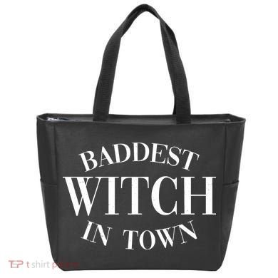Baddest Witch In Town Funny Halloween Tote Bag