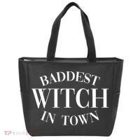 Baddest Witch In Town Funny Halloween Tote Bag thumb 0