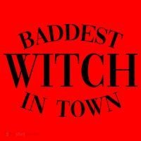 Baddest Witch In Town Funny Halloween Santa Hat thumb 1