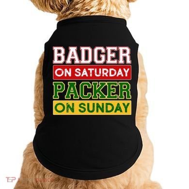 Badger On Saturday Packer On Sunday Doggie Tank