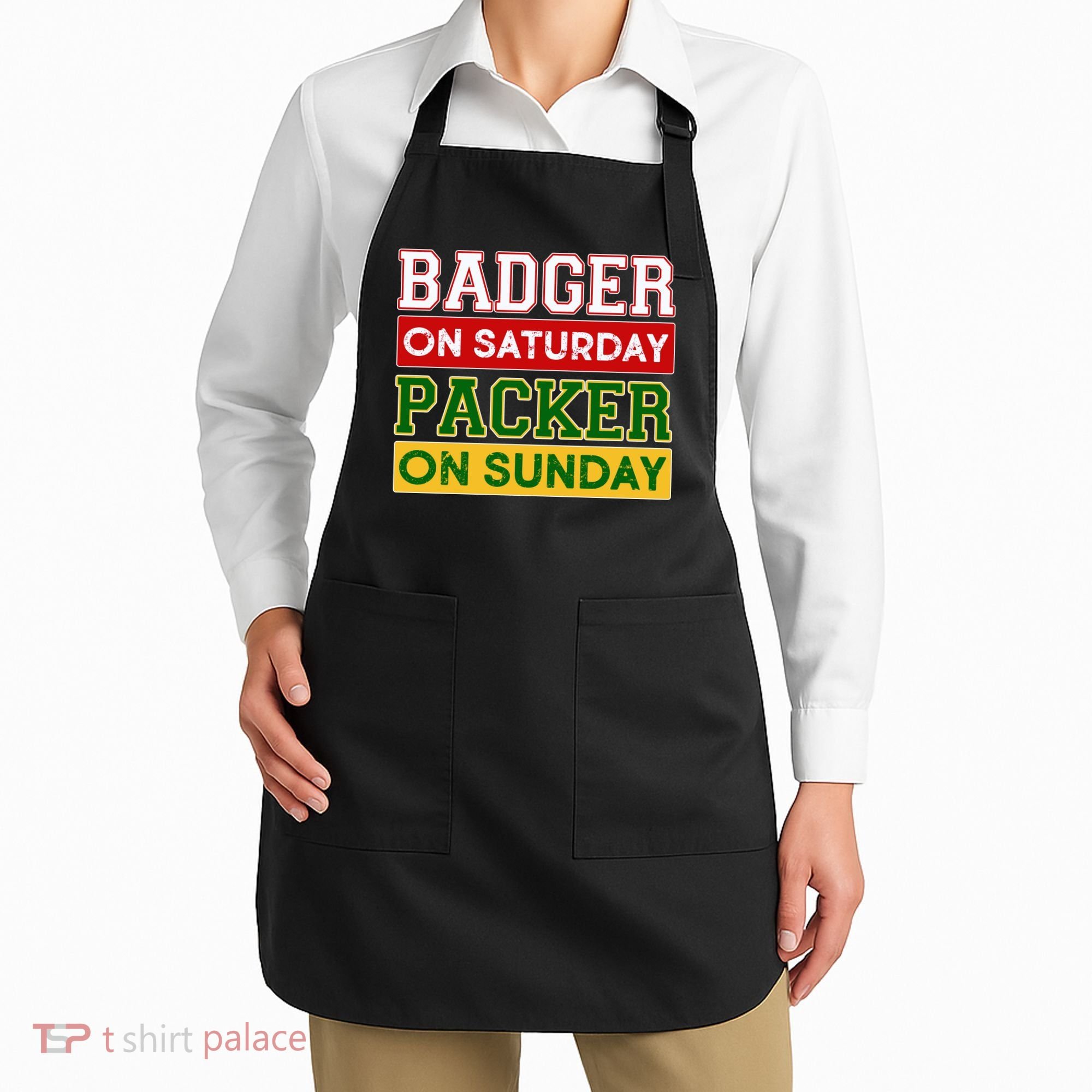 Badger On Saturday Packer On Sunday Apron