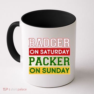 Badger On Saturday Packer On Sunday Coffee Mug