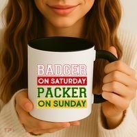 Badger On Saturday Packer On Sunday Coffee Mug thumb 3