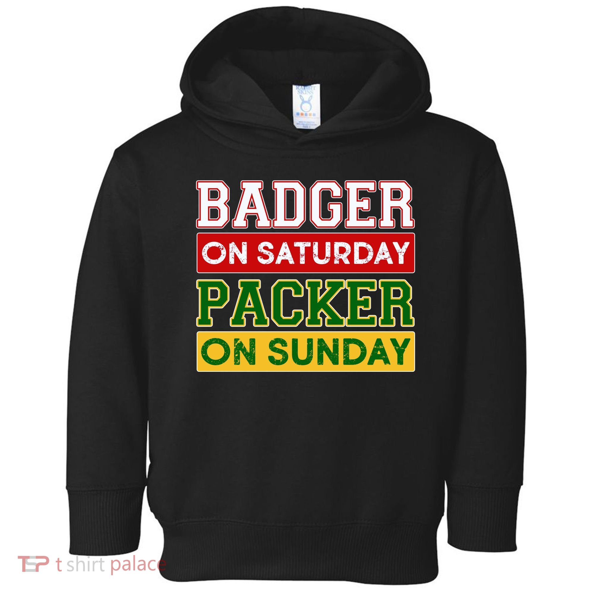 Badger On Saturday Packer On Sunday Toddler Hoodie