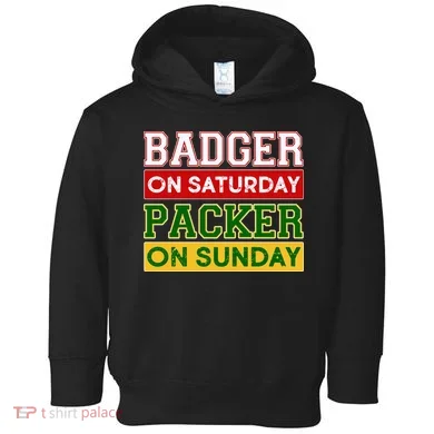 Badger On Saturday Packer On Sunday Toddler Hoodie
